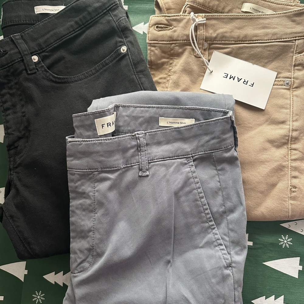 New Frame Denim Men's Slim Jeans - Black, Gray, Tan (3 pairs).